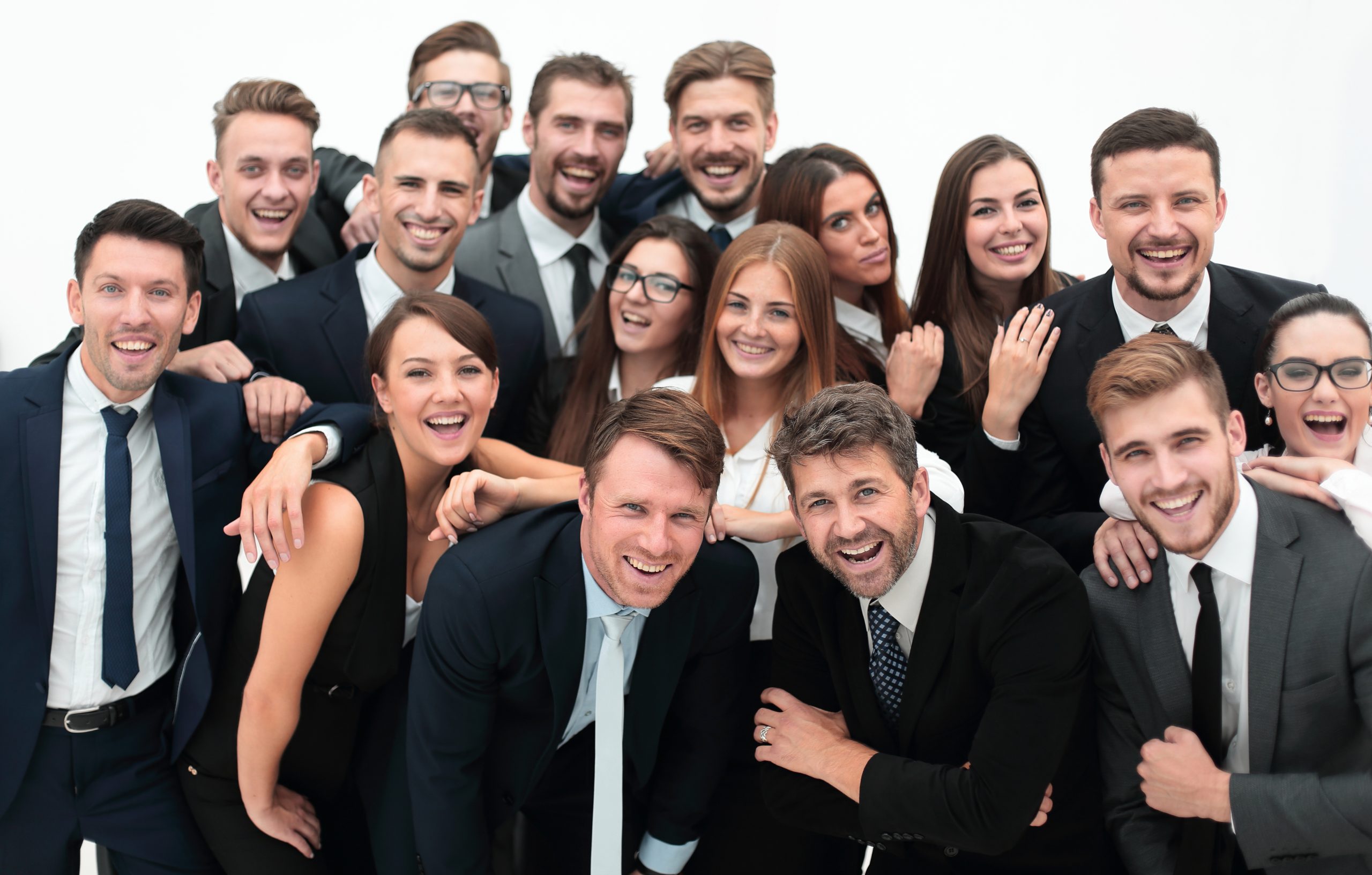portrait of successful business team on a white background